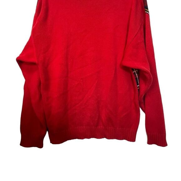 Vintage 90s Tommy Hilfiger Pullover Sweater Tartan Plaid Red Green Blue small - Picture 7 of 9